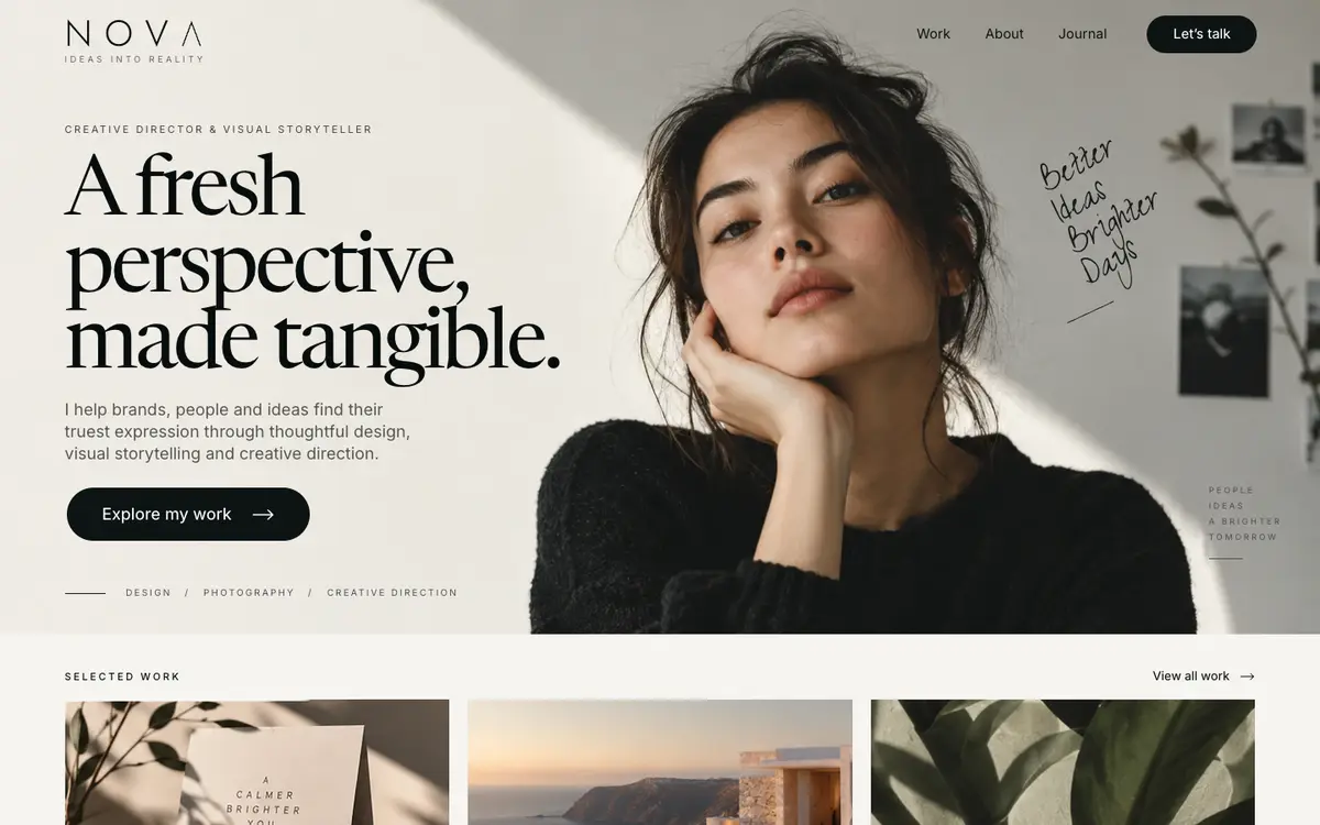Creative Professional home page on desktop