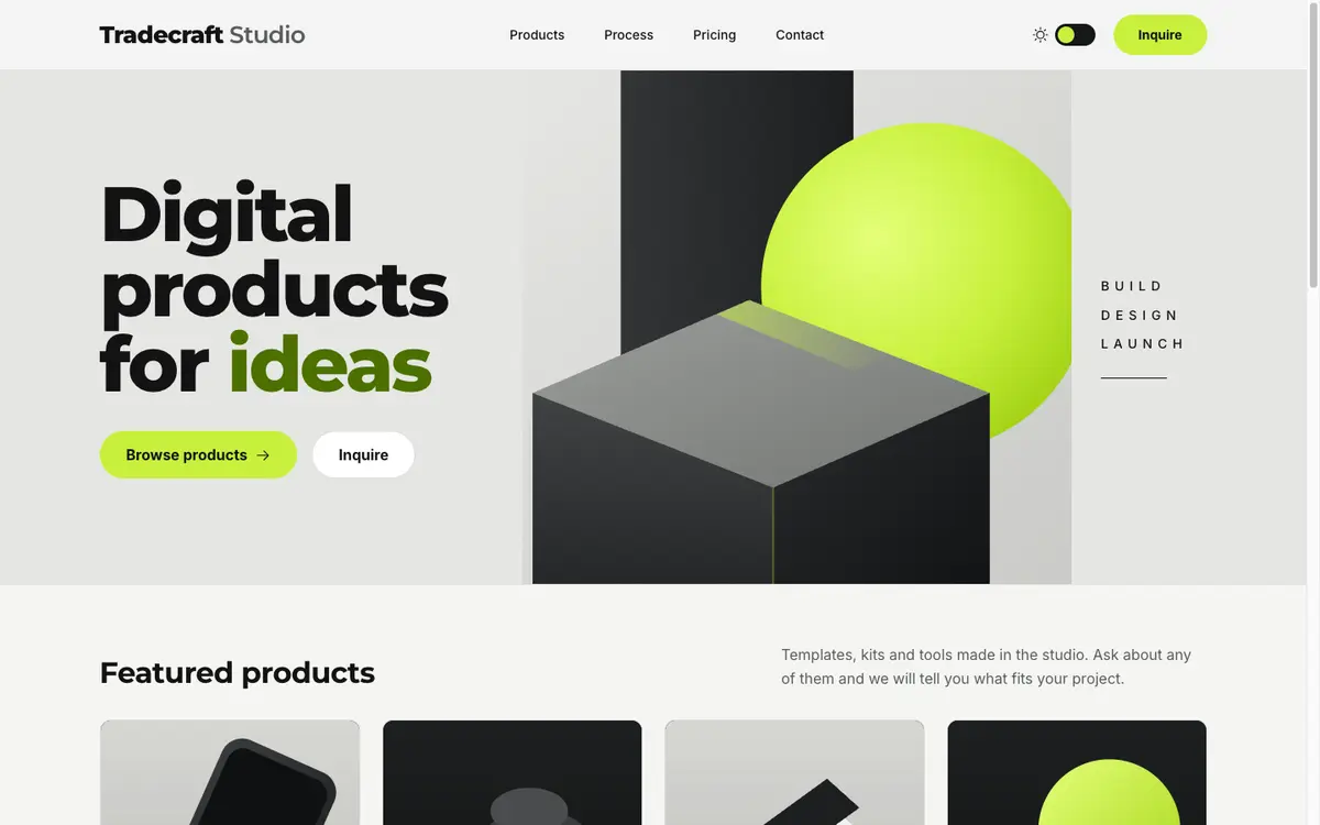 Labs Theme home page on desktop